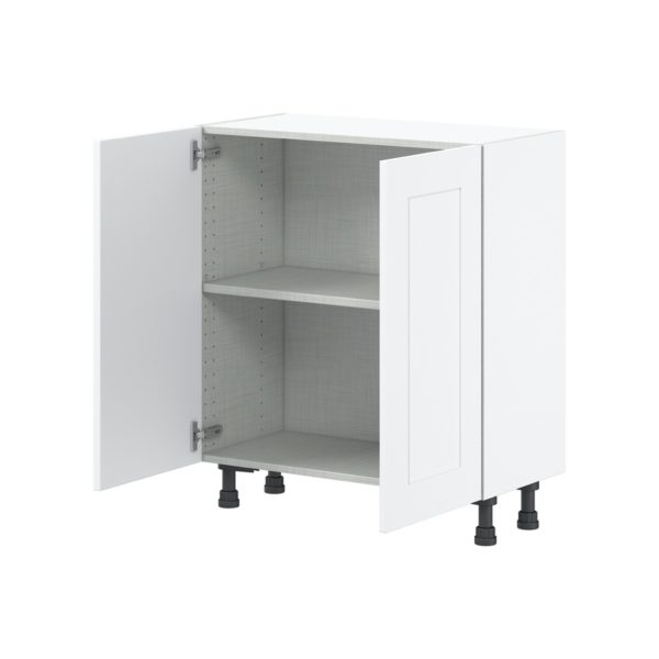 Jasmine Painted Warm White  Shaker Assembled Shallow Base Cabinet with 2 Full High Doors (30 in. W x 34.5 in. H x 14 in. D)