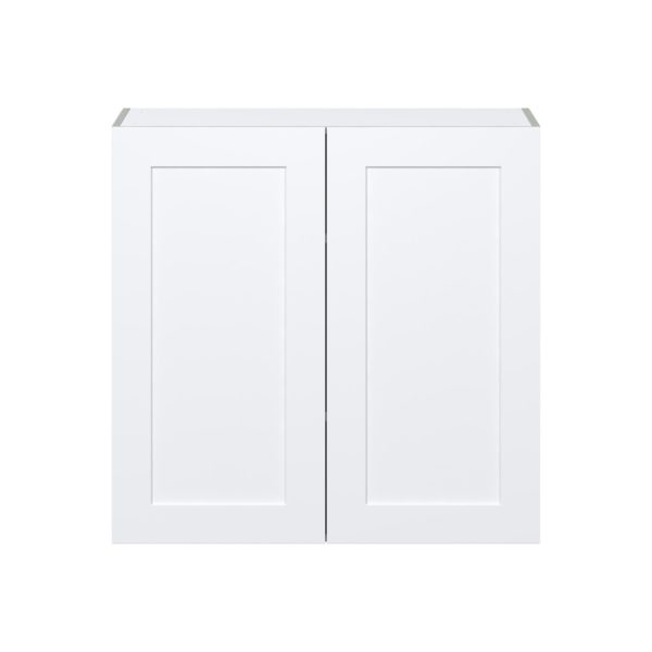 Jasmine Painted Warm White  Shaker Assembled Wall  Cabinet with 2 Full High Doors (36 in. W x 35 in. H x 14 in. D)