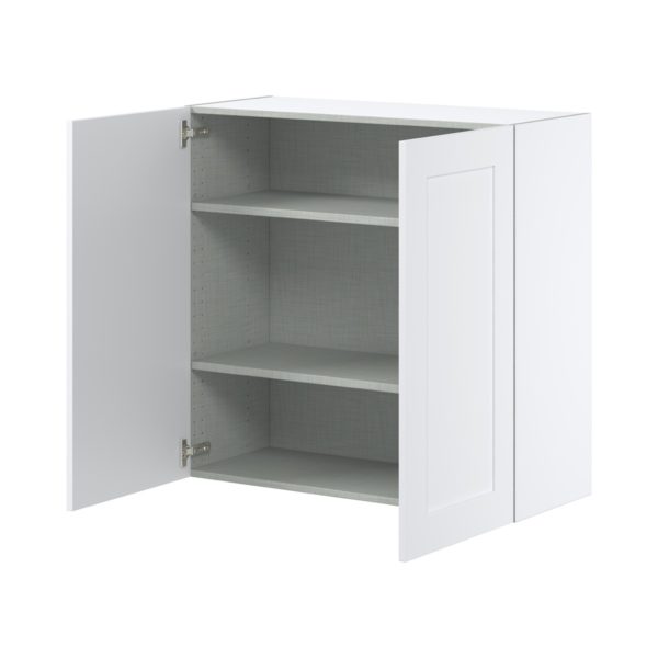 Jasmine Painted Warm White  Shaker Assembled Wall  Cabinet with 2 Full High Doors (36 in. W x 35 in. H x 14 in. D)