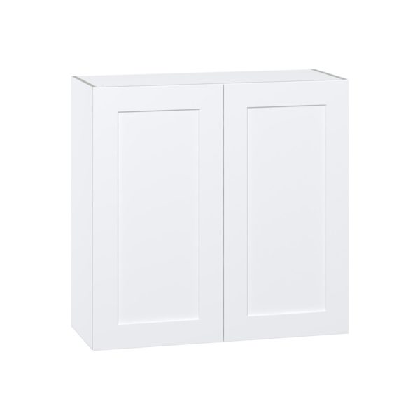 Jasmine Painted Warm White  Shaker Assembled Wall  Cabinet with 2 Full High Doors (36 in. W x 35 in. H x 14 in. D)