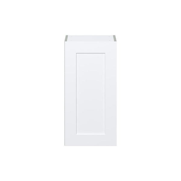 Jasmine Painted Warm White  Shaker Assembled Wall  Cabinet with Full High Door (15 in. W x 30 in. H x 14 in. D)