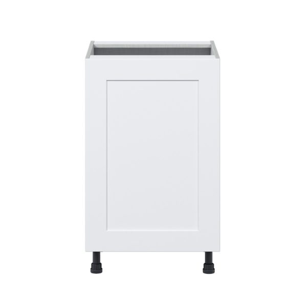 Jasmine Painted Warm White  Shaker Assembled Base Cabinet with a Full High Door (21 in. W x 34.5 in. H x 24 in. D)