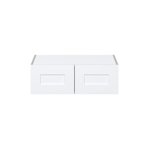 Jasmine Painted Warm White  Shaker Assembled Deep Wall Bridge Cabinet (30 in. W X 10 in. H X 24 in. D)