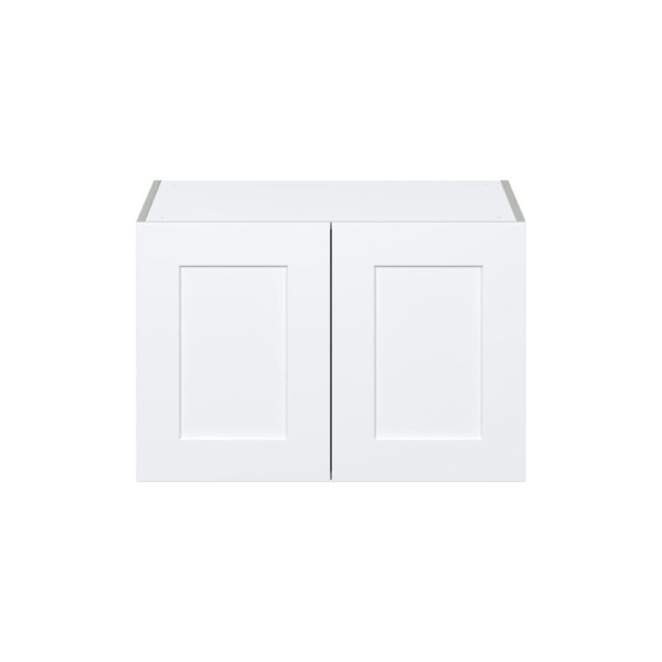 Jasmine Painted Warm White  Shaker Assembled Deep Wall Bridge Cabinet (30 in. W x 20 in. H x 24 in. D)