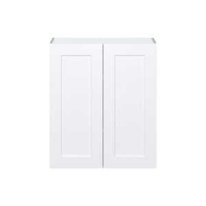 Jasmine Painted Warm White  Shaker Assembled Wall  Cabinet with 2 Full High Doors (30 in. W x 35 in. H x 14 in. D)