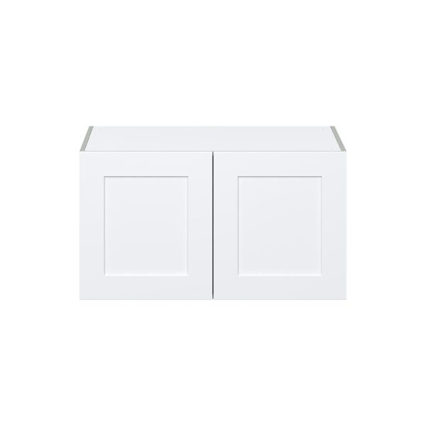 Jasmine Painted Warm White  Shaker Assembled Deep Wall Bridge  Cabinet (36 in. W X 20 in. H X 24 in. D)