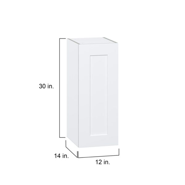 Jasmine Painted Warm White  Shaker Assembled Wall  Cabinet With Full High Door (12 in. W x 30 in. H x 14 in. D)