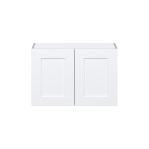 Jasmine Painted Warm White  Shaker Assembled  Wall Bridge Cabinet (30 in. W X 20 in. H X 14 in. D)