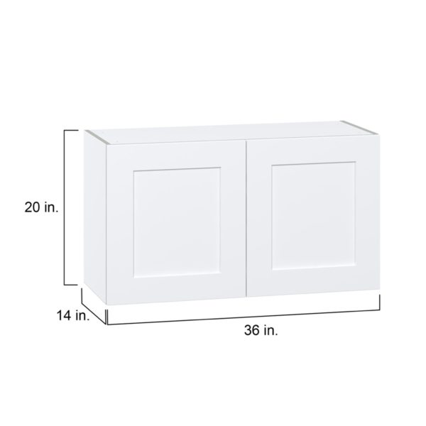 Jasmine Painted Warm White  Shaker Assembled  Wall Bridge  Cabinet (36 in. W X 20 in. H X 14 in. D)