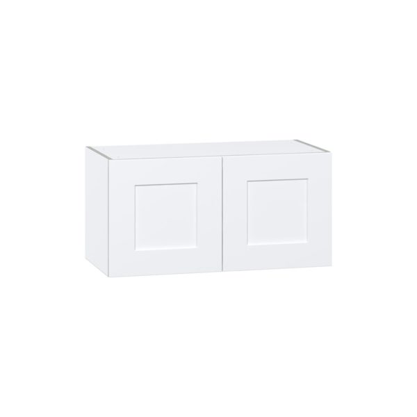 Jasmine Painted Warm White  Shaker Assembled Wall Bridge  Cabinet (30 in. W X 15 in. H X 14 in. D)