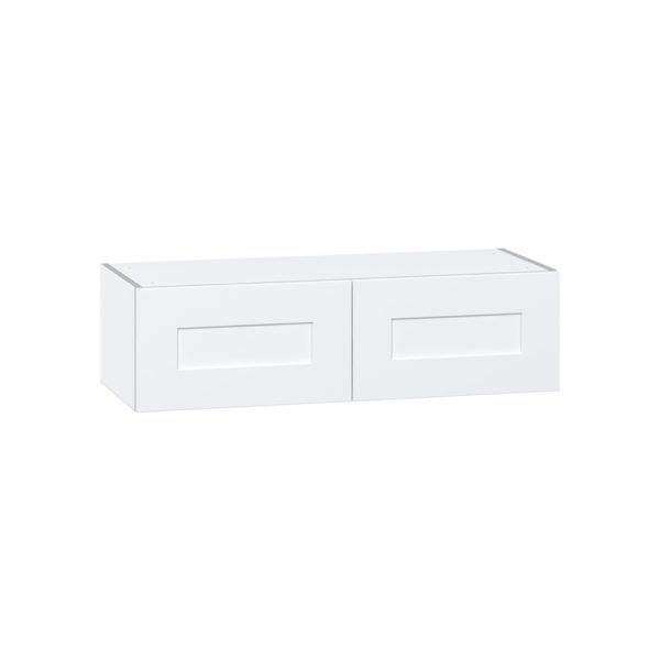 Jasmine Painted Warm White  Shaker Assembled Wall Bridge  Cabinet (36 in. W X 10 in. H X 14 in. D)