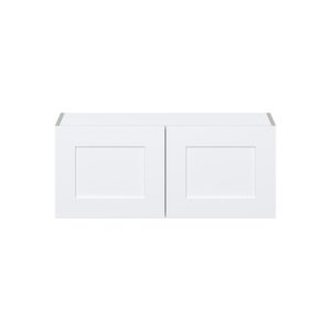 Jasmine Painted Warm White  Shaker Assembled Wall Bridge  Cabinet (36 in. W X 15 in. H X 14 in. D)