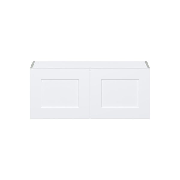 Jasmine Painted Warm White  Shaker Assembled Wall Bridge  Cabinet (36 in. W X 15 in. H X 14 in. D)