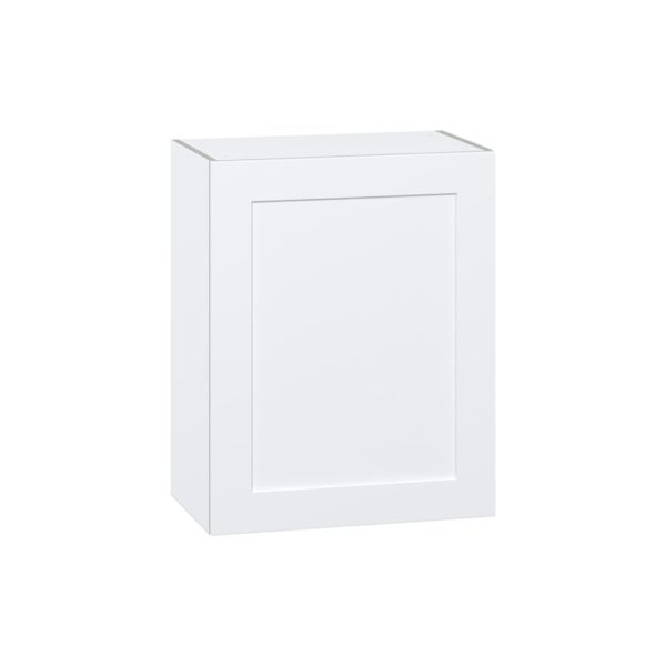 Jasmine Painted Warm White  Shaker Assembled Wall  Cabinet with Full High Door (24 in. W x 30 in. H x 14 in. D)