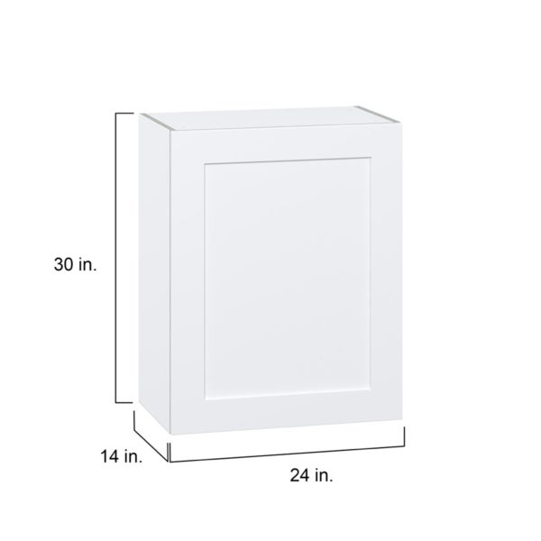 Jasmine Painted Warm White  Shaker Assembled Wall  Cabinet with Full High Door (24 in. W x 30 in. H x 14 in. D)