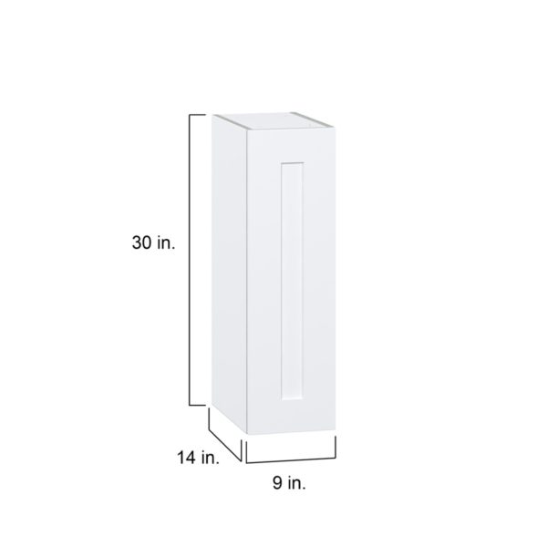 Jasmine Painted Warm White  Shaker Assembled Wall  Cabinet with Full High Door (9 in. W x 30 in. H x 14 in. D)