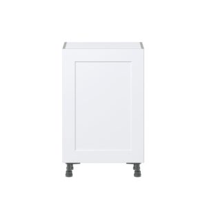 Jasmine Painted Warm White  Shaker Assembled Shallow Base Cabinet with a Full High Door (21 in. W x 34.5 in. H x 14 in. D)