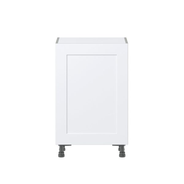 Jasmine Painted Warm White  Shaker Assembled Shallow Base Cabinet with a Full High Door (21 in. W x 34.5 in. H x 14 in. D)