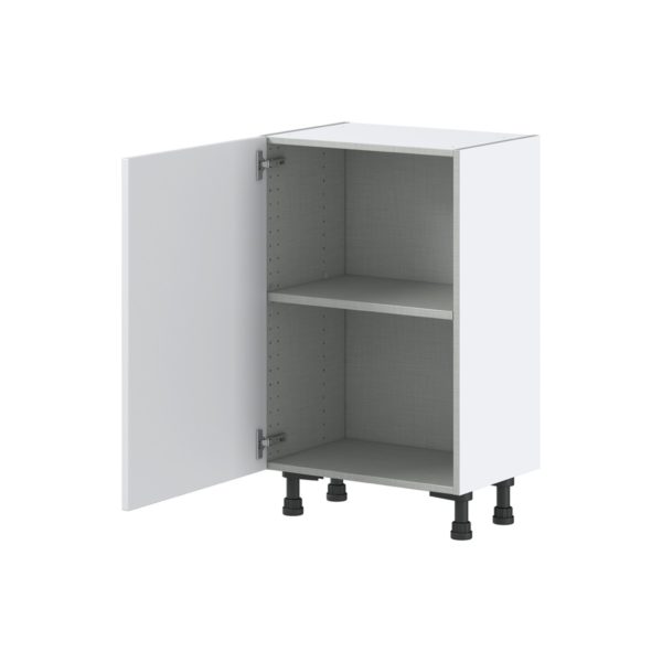 Jasmine Painted Warm White  Shaker Assembled Shallow Base Cabinet with a Full High Door (21 in. W x 34.5 in. H x 14 in. D)