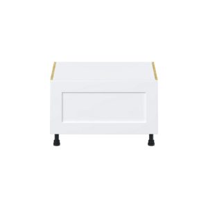 Jasmine Painted Warm White  Shaker Assembled Base Window Seat  Cabinet (30 in. W x 19.5 in. H x 24 in. D)