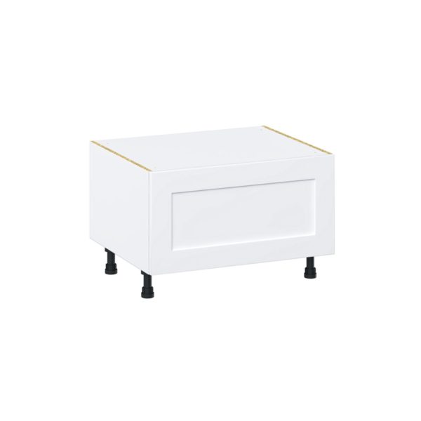 Jasmine Painted Warm White  Shaker Assembled Base Window Seat  Cabinet (30 in. W x 19.5 in. H x 24 in. D)