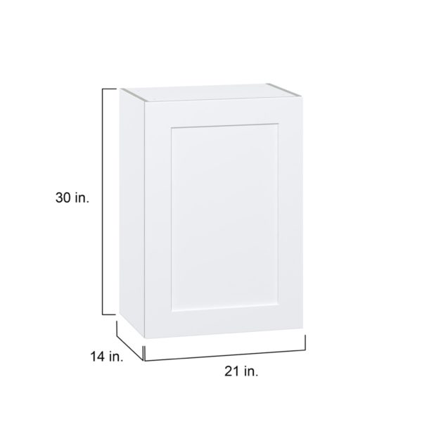 Jasmine Painted Warm White  Shaker Assembled Wall  Cabinet with Full High Door (21 in. W x 30 in. H x 14 in. D)