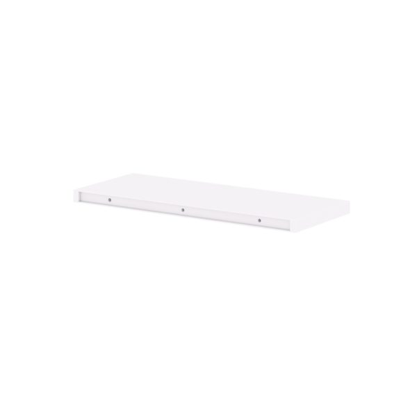 30 in. W X 1.5 in. H X 12 in. D Jasmine Painted White Floating Shelf with Mounting Bracket