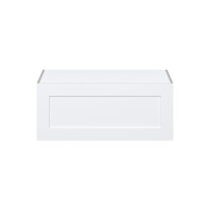 Jasmine Painted Warm White  Shaker Assembled Deep Wall Bridge  Cabinet with Lift Up Door (36 in. W x 15 in. H x 24 in. D)