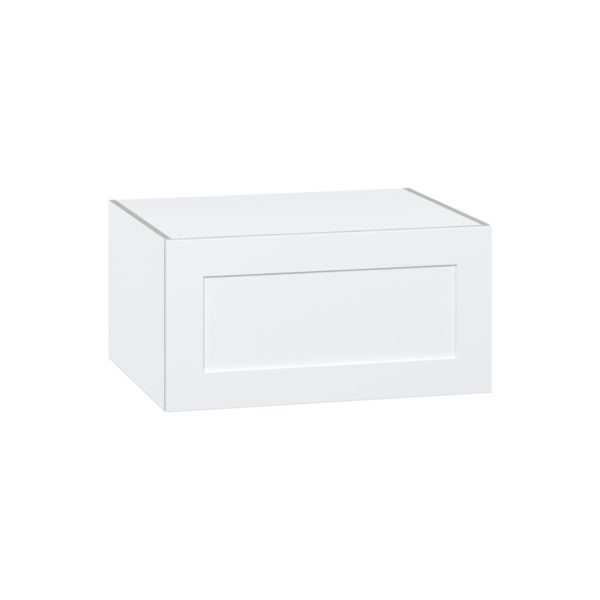 Jasmine Painted Warm White  Shaker Assembled Deep Wall Bridge  Cabinet with Lift Up Door (30 in. W x 15 in. H x 24 in. D)