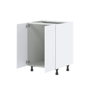 Jasmine Painted Warm White  Shaker Assembled Sink Base Cabinet with 2 Full High Doors (24 in. W X 34.5 in. H X 24 in. D)