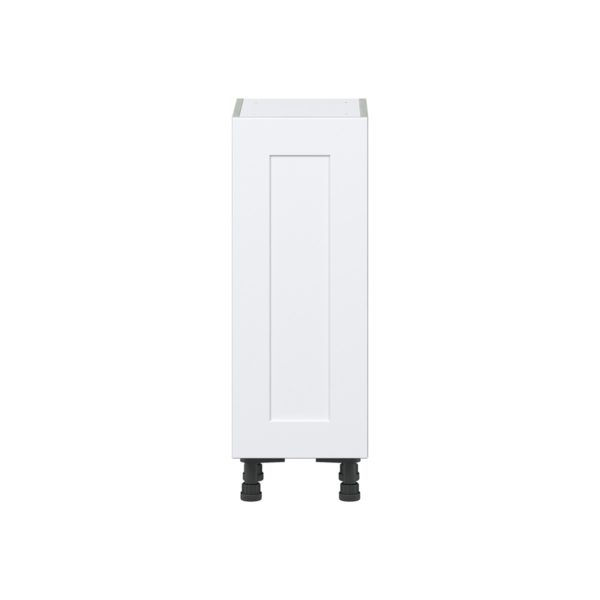 Jasmine Painted Warm White  Shaker Assembled Shallow Base Cabinet with a Full High Door (12 in. W x 34.5 in. H x 14 in. D)