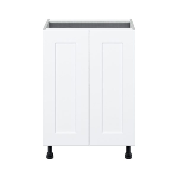 Jasmine Painted Warm White  Shaker Assembled Base Cabinet with 2 Full High Doors (24 in. W x 34.5 in. H x 24 in. D)