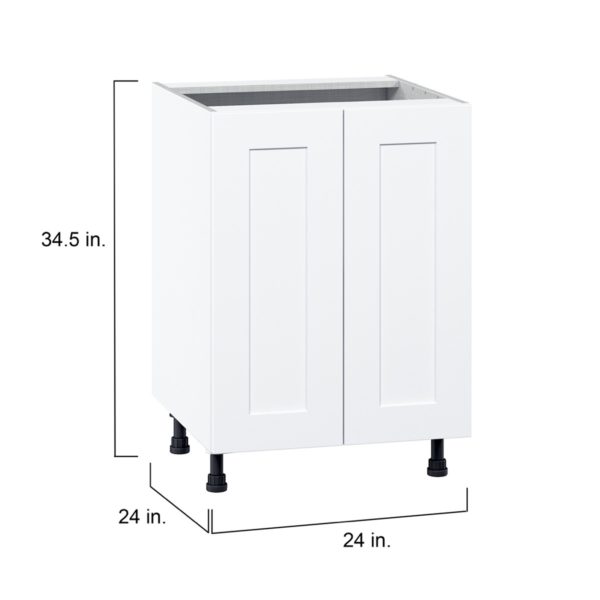 Jasmine Painted Warm White  Shaker Assembled Base Cabinet with 2 Full High Doors (24 in. W x 34.5 in. H x 24 in. D)