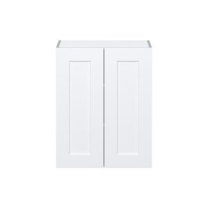 Jasmine Painted Warm White  Shaker Assembled Wall  Cabinet  with 2 Full high Doors (24 in. W x 30 in. H x 14 in. D)