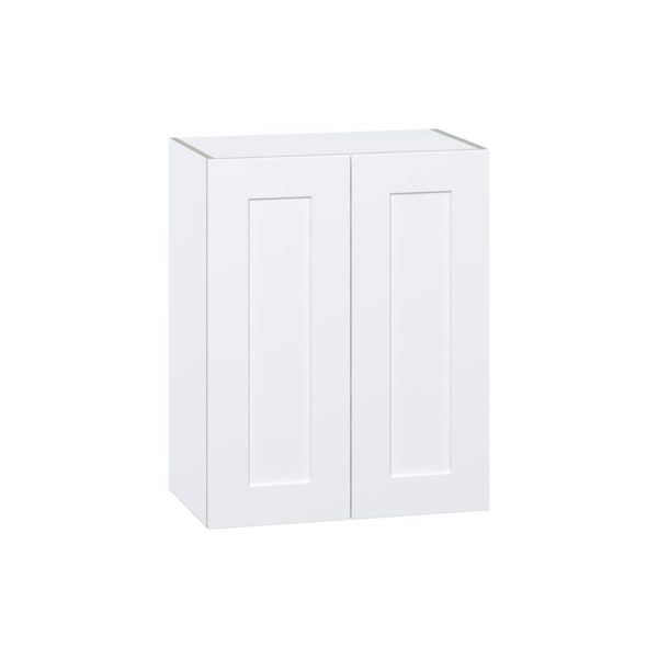 Jasmine Painted Warm White  Shaker Assembled Wall  Cabinet  with 2 Full high Doors (24 in. W x 30 in. H x 14 in. D)