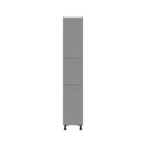 Willow Painted Slate Gray  Shaker Assembled Pantry  Cabinet with 4 Shelves (15 in. W x 84.5 in. H x 24 in. D)