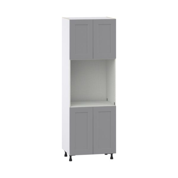 Willow Painted Slate Gray  Shaker Assembled Single Oven  Cabinet (30 in. W x 89.5 in. H x 24 in. D)