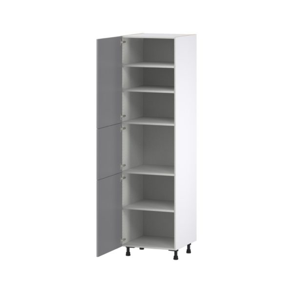 Willow Painted Slate Gray  Shaker Assembled Pantry  Cabinet with 5 Shelves (24 in. W x 89.5 in. H x 24 in. D)