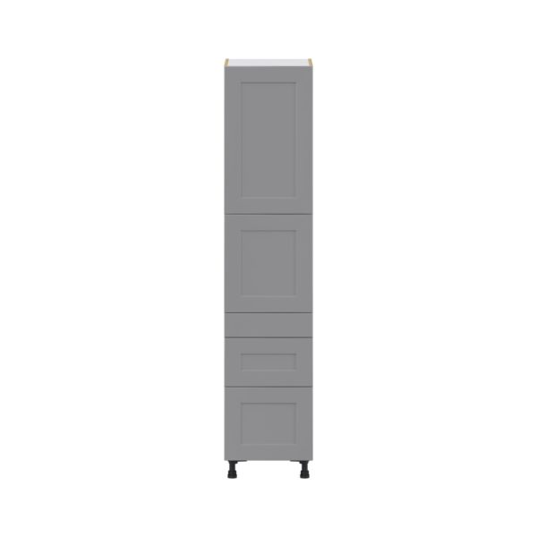 Willow Painted Slate Gray  Shaker Assembled Pantry  Cabinet with 2 Inner Drawers (18 in. W x 84.5 in. H x 24 in. D)