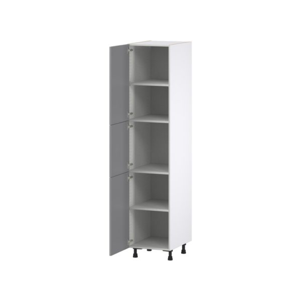 Willow Painted Slate Gray  Shaker Assembled Pantry  Cabinet with 4 Shelves (18 in. W x 84.5 in. H x 24 in. D)