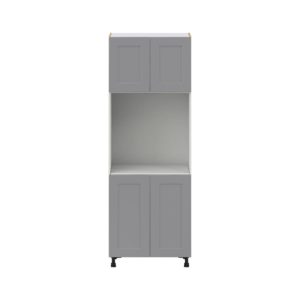 Willow Painted Slate Gray  Shaker Assembled Single Oven  Cabinet (30 in. W x 84.5 in. H x 24 in. D)