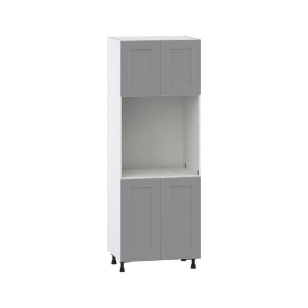 Willow Painted Slate Gray  Shaker Assembled Single Oven  Cabinet (30 in. W x 84.5 in. H x 24 in. D)