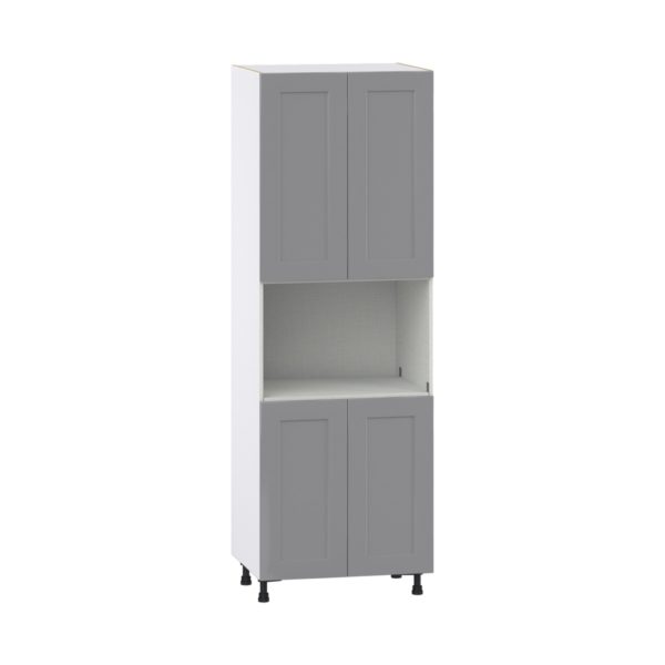 Willow Painted Slate Gray  Shaker Assembled Pantry Micro/Oven  Cabinet (30 in. W x 89.5 in. H x 24 in. D)