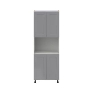 Willow Painted Slate Gray  Shaker Assembled Pantry Micro/Oven  Cabinet (30 in. W x 84.5 in. H x 24 in. D)