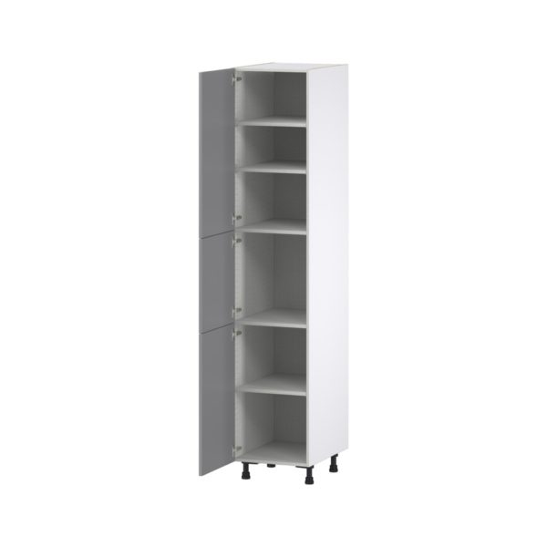 Willow Painted Slate Gray  Shaker Assembled Pantry  Cabinet with 5 Shelves (18 in. W x 89.5 in. H x 24 in. D)