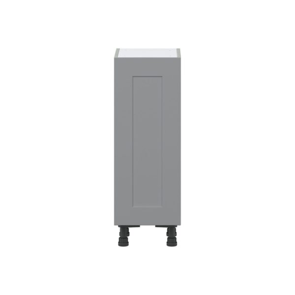 Willow Painted Slate Gray  Shaker Assembled Shallow Base Cabinet with a Full High Door (12 in. W x 34.5 in. H x 14 in. D)