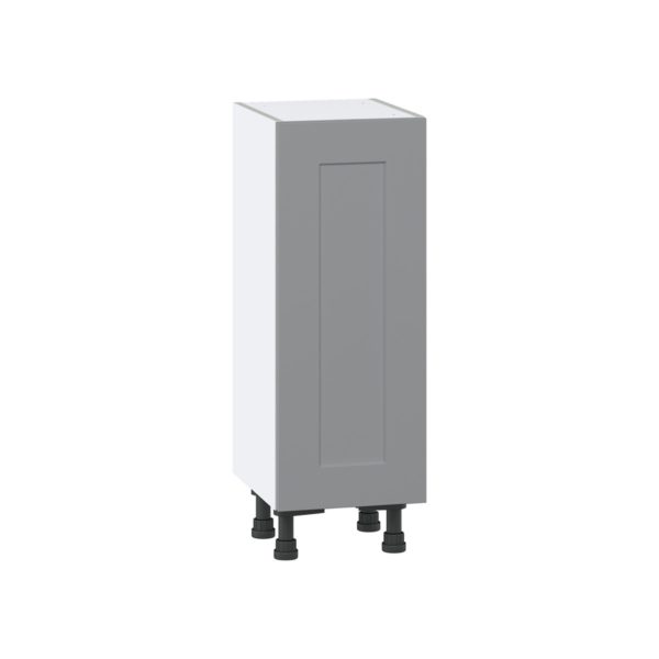 Willow Painted Slate Gray  Shaker Assembled Shallow Base Cabinet with a Full High Door (12 in. W x 34.5 in. H x 14 in. D)