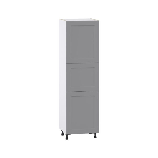 Willow Painted Slate Gray  Shaker Assembled Pantry  Cabinet with 4 Shelves (24 in. W x 84.5 in. H x 24 in. D)