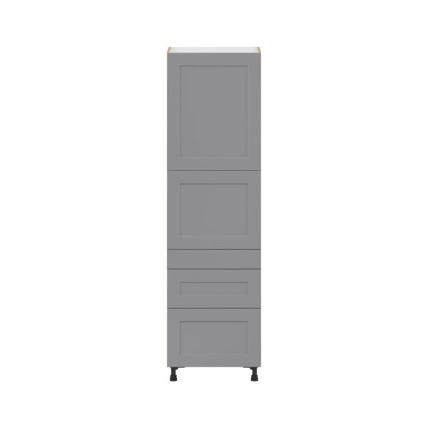 Willow Painted Slate Gray  Shaker Assembled Pantry  Cabinet with 2 Inner Drawers (24 in. W x 84.5 in. H x 24 in. D)