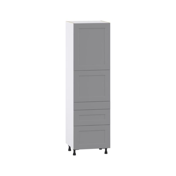 Willow Painted Slate Gray  Shaker Assembled Pantry  Cabinet with 2 Inner Drawers (24 in. W x 84.5 in. H x 24 in. D)